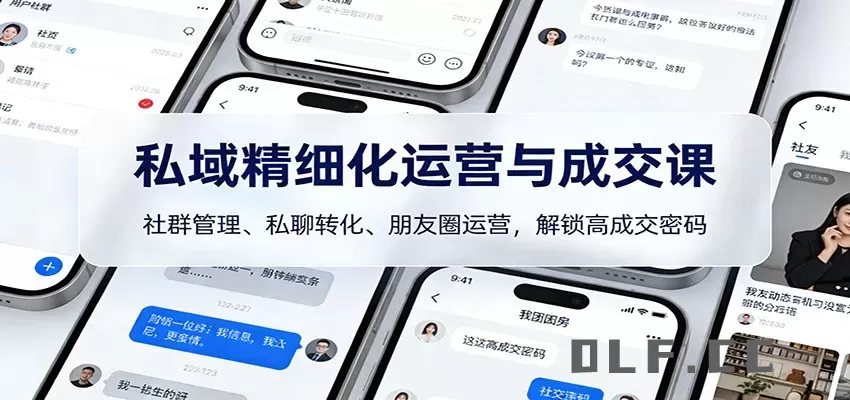 私域精细化运营与成交课：社群管理、私聊转化、朋友圈运营，解锁高成交密码