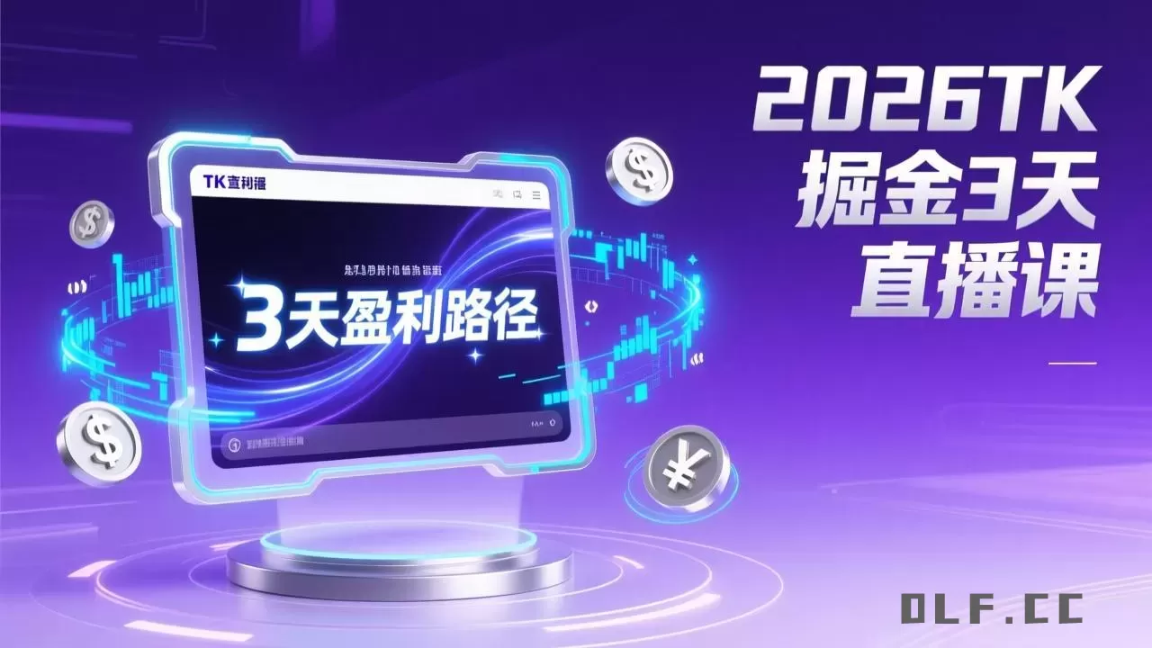 2026TK掘金直播课，起号涨粉+直播带货+商单变现+3天打通盈利路径，月入过万美金