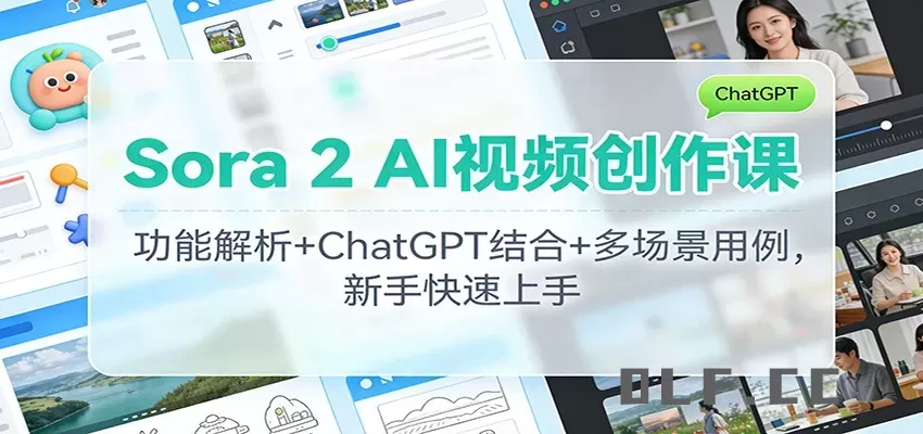 Sora 2 AI视频创作课：功能解析+ChatGPT结合+多场景用例，新手快速上手