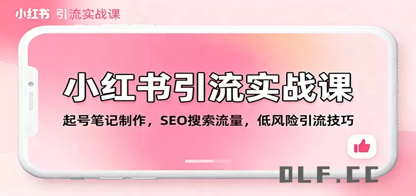 小红书引流实战课：起号笔记制作，SEO搜索流量，低风险引流技巧