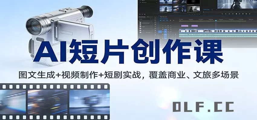 AI短片创作课：图文生成+ 视频制作+短剧实战，覆盖商业、 文旅多场景