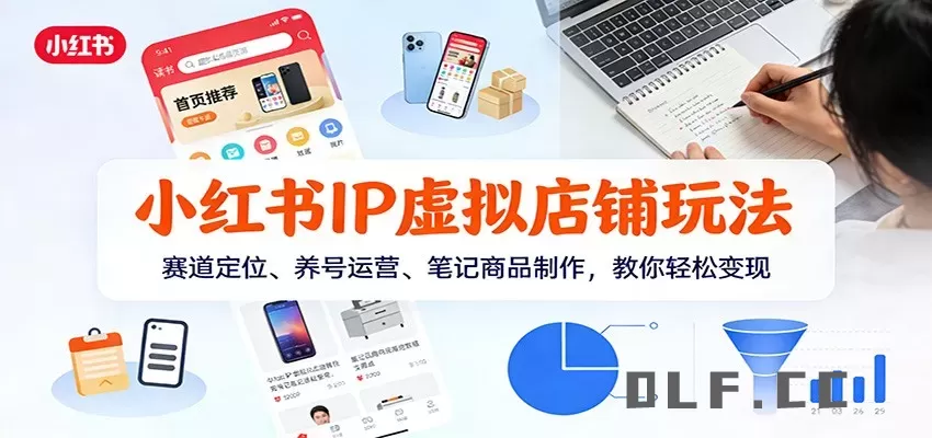 小红书IP虚拟店铺玩法，赛道定位、养号运营、笔记商品制作，教你轻松变现